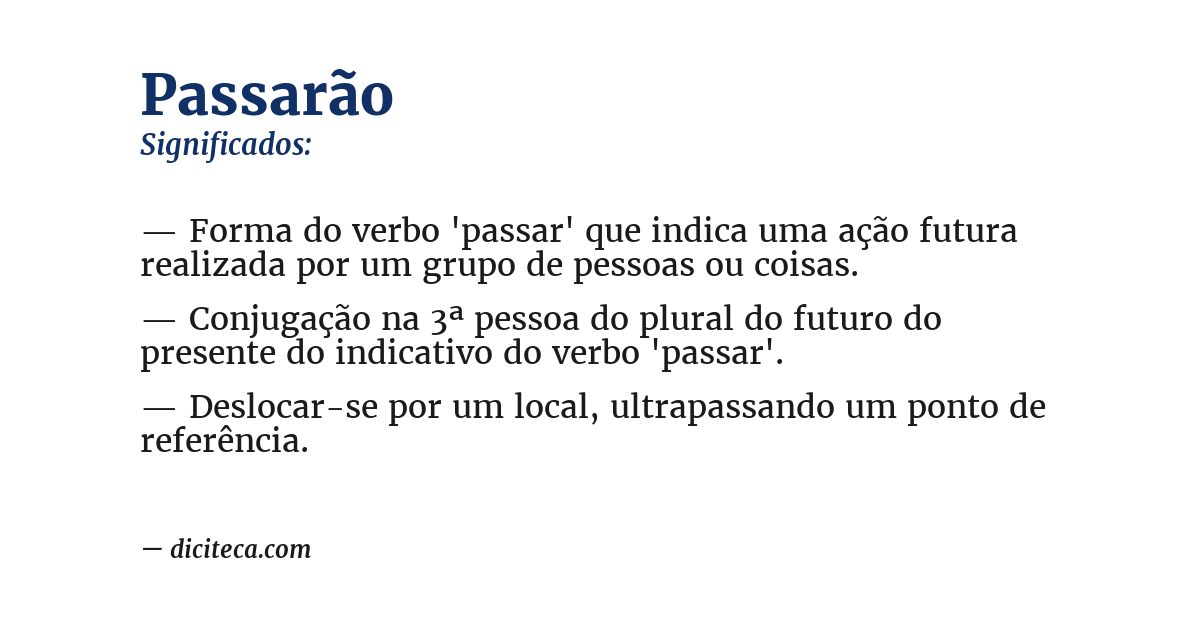 Significado de passarão