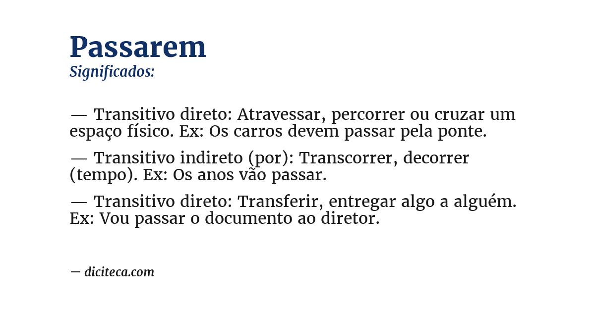 Significado de passarem