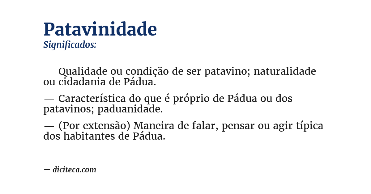 Significado de patavinidade