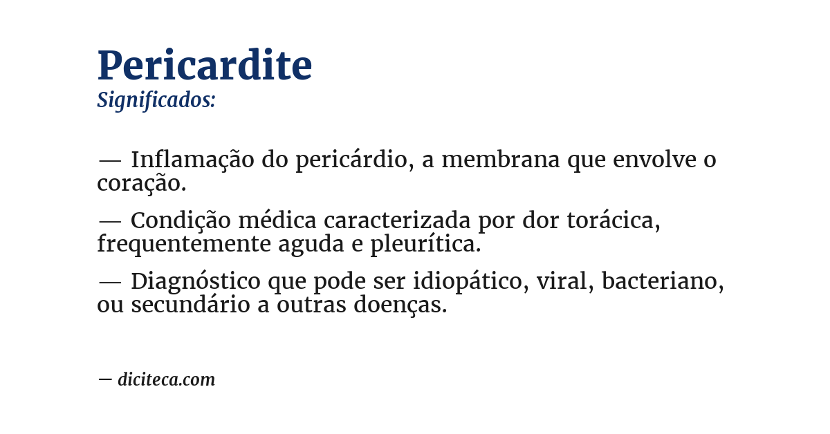 Significado de pericardite