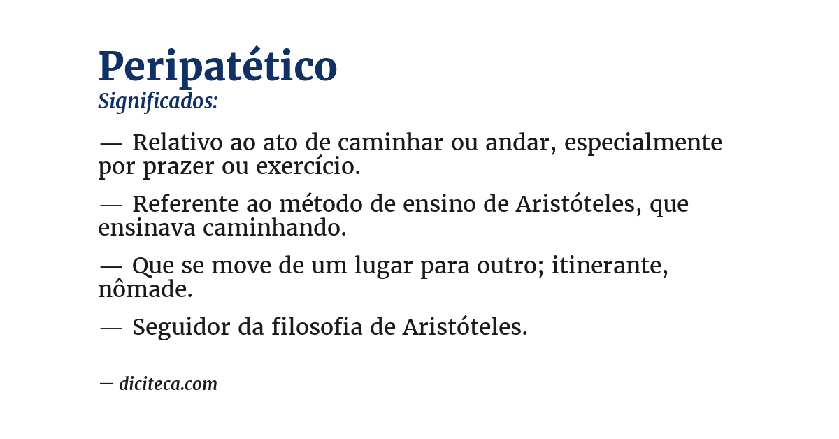 Significado de peripatético