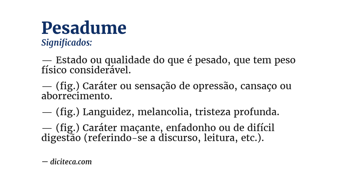 Significado de pesadume