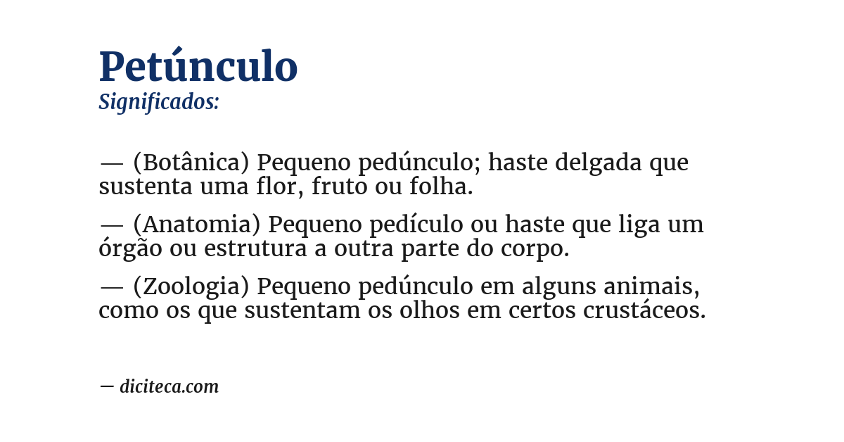 Significado de petúnculo