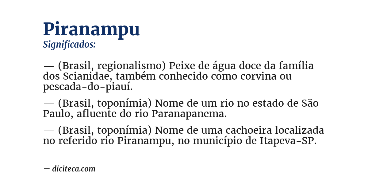Significado de piranampu
