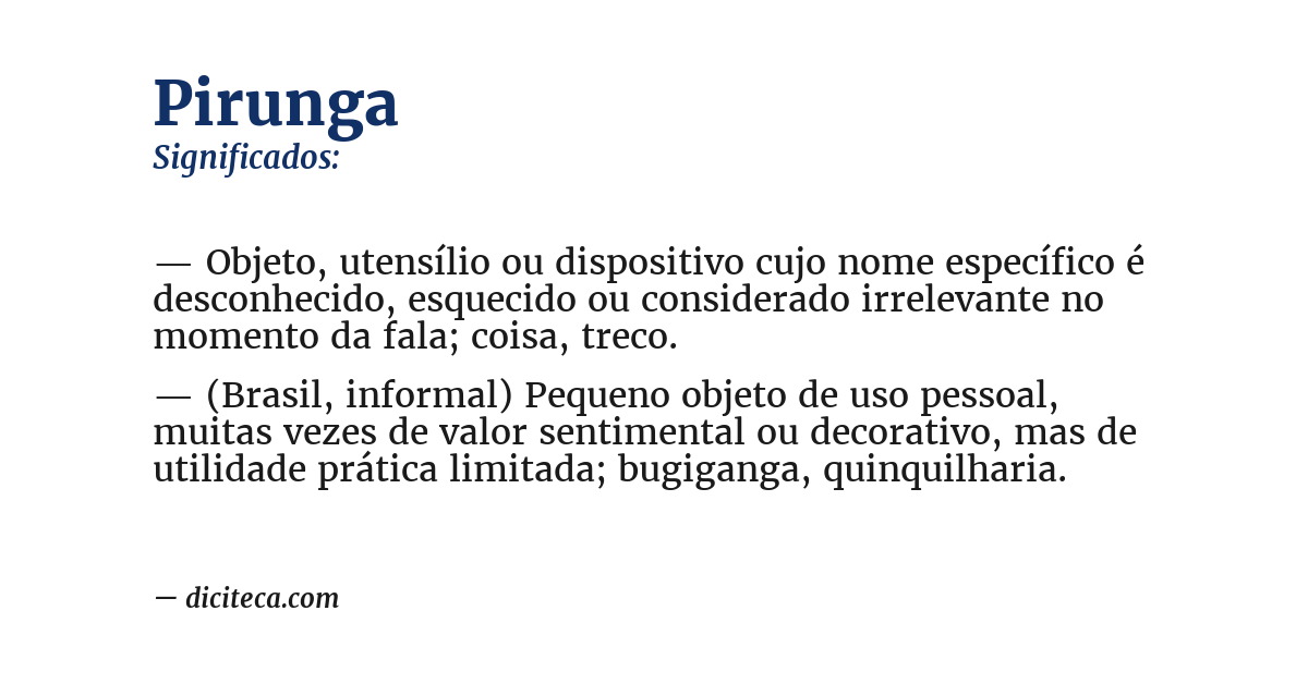 Significado de pirunga