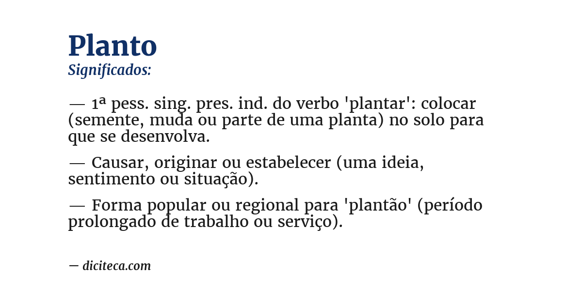 Significado de planto