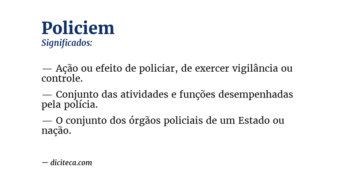 Significado de policiem