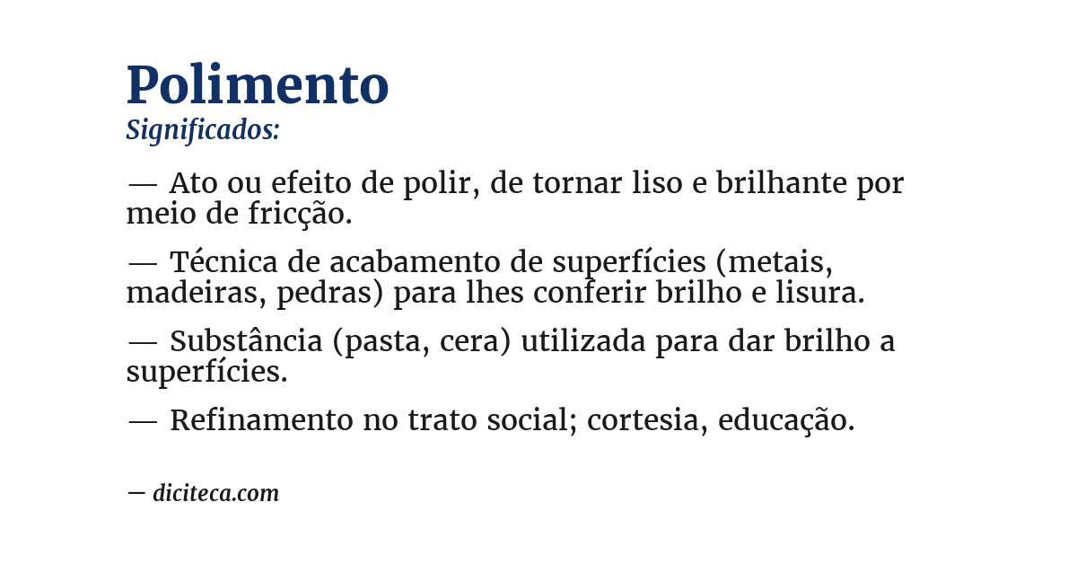 Significado de polimento
