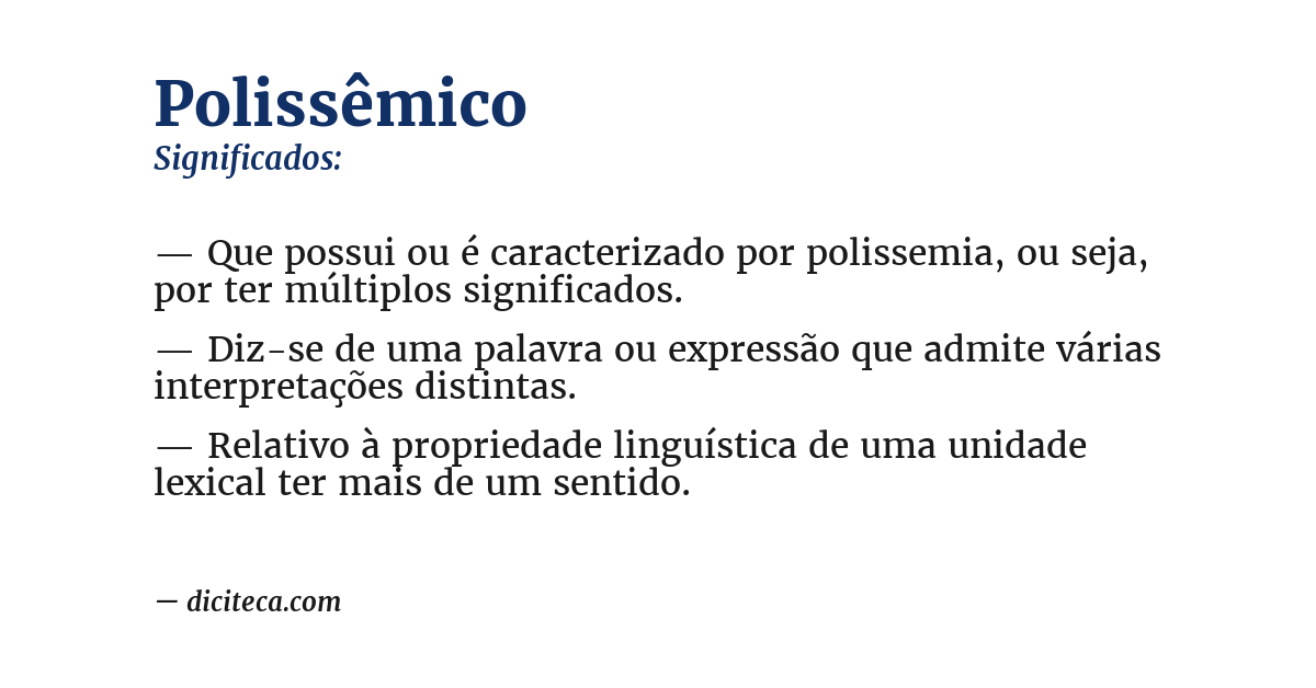 Significado de polissêmico