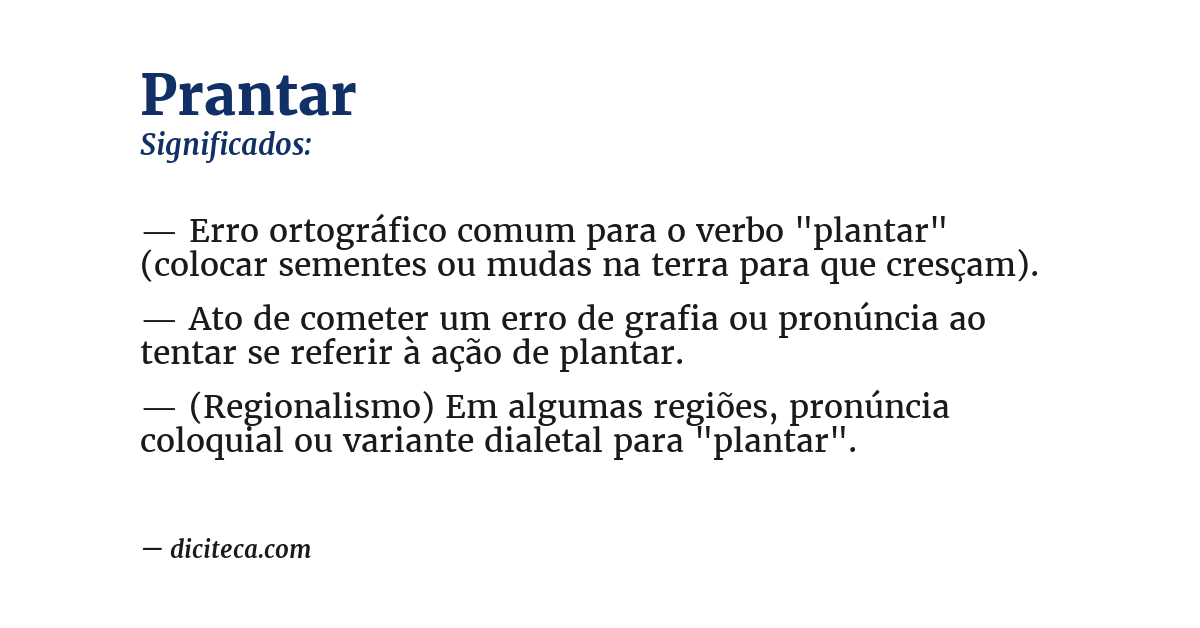 Significado de prantar