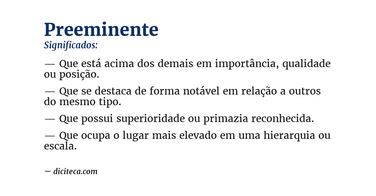 Significado de preeminente