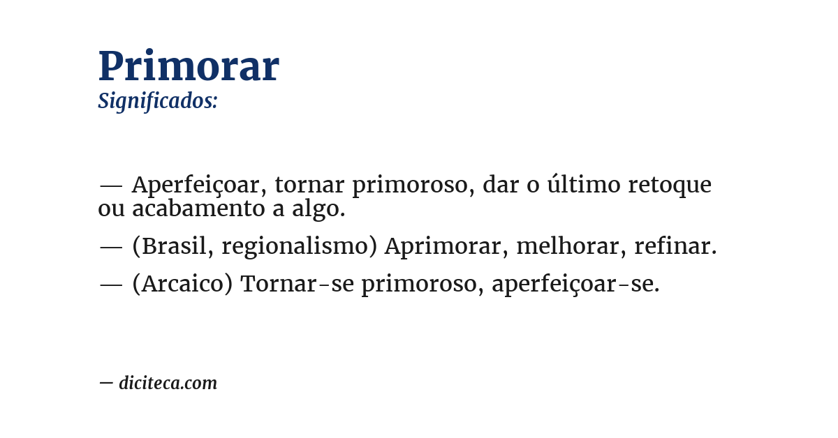Significado de primorar