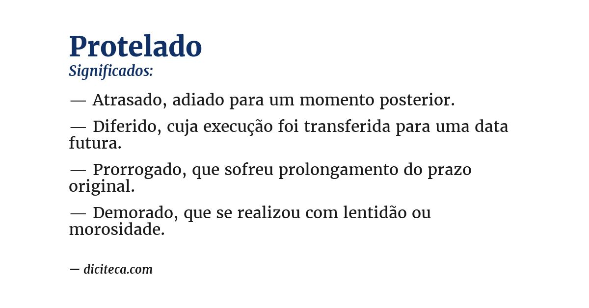 Significado de protelado