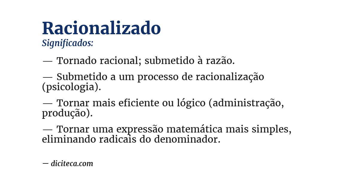 Significado de racionalizado