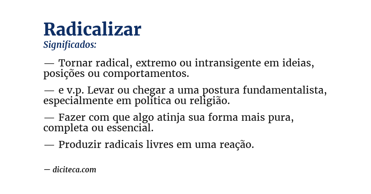 Significado de radicalizar