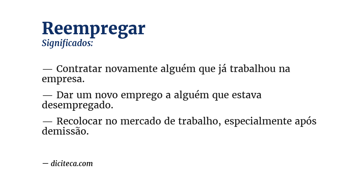 Significado de reempregar
