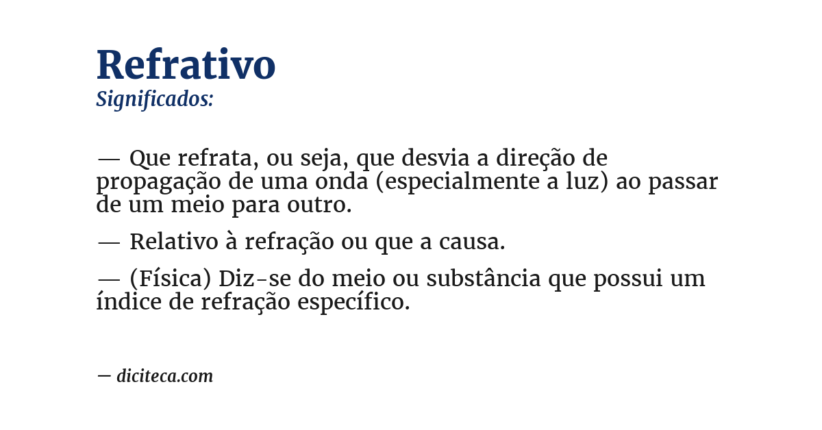 Significado de refrativo