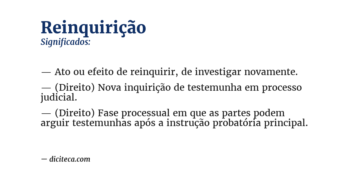 Significado de reinquirição