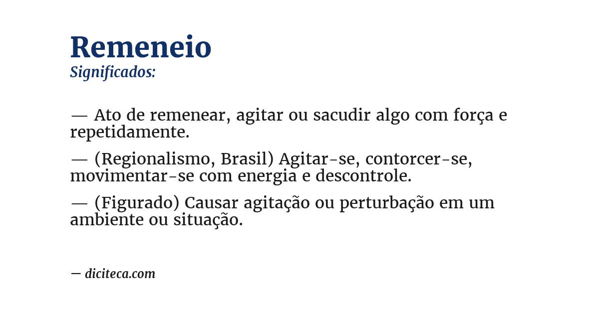 Significado de remeneio