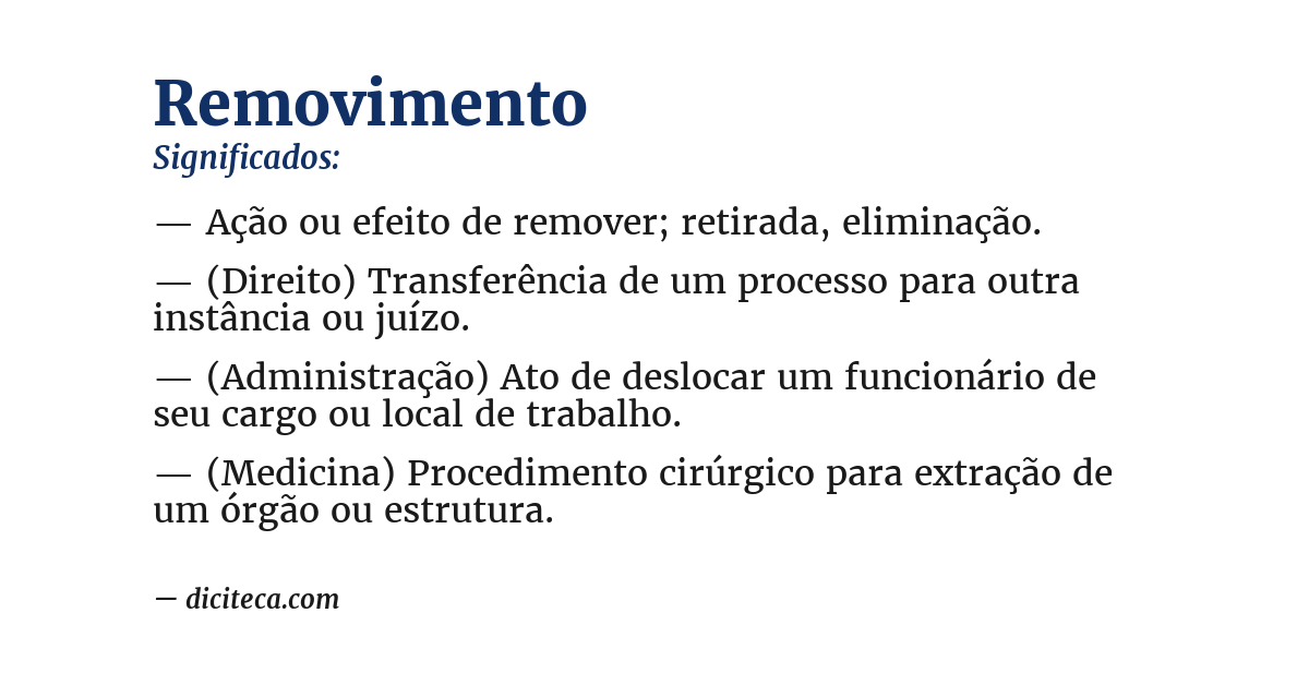 Significado de removimento