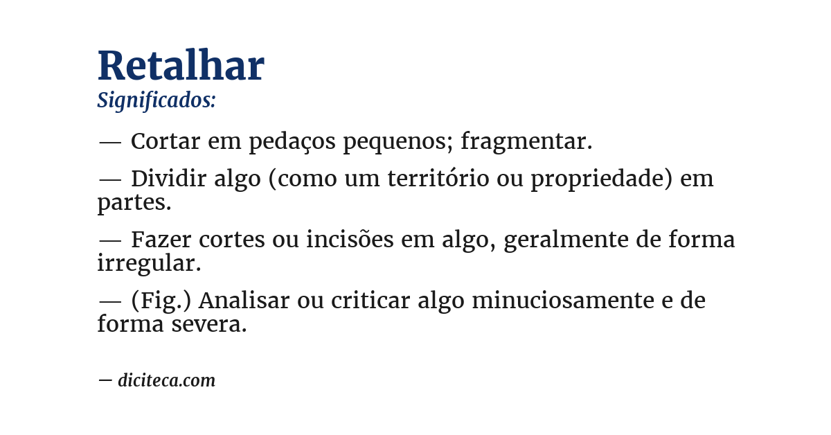 Significado de retalhar