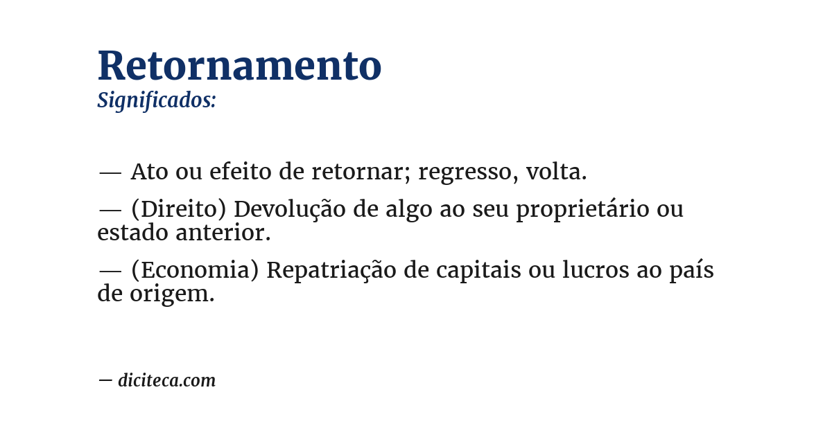 Significado de retornamento