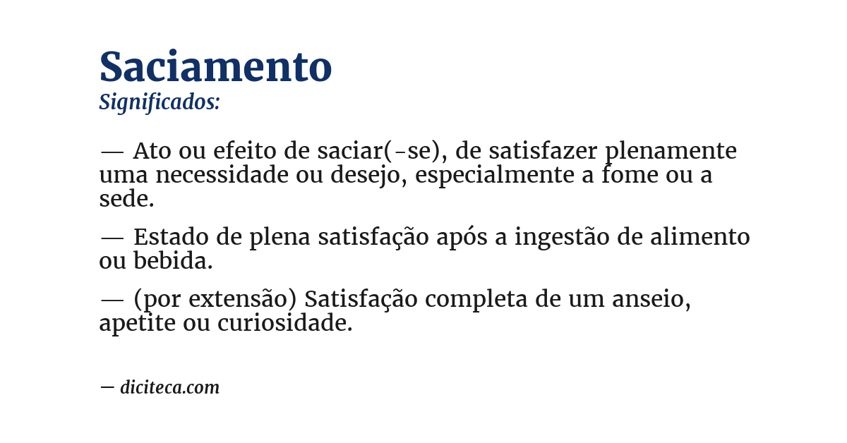 Significado de saciamento
