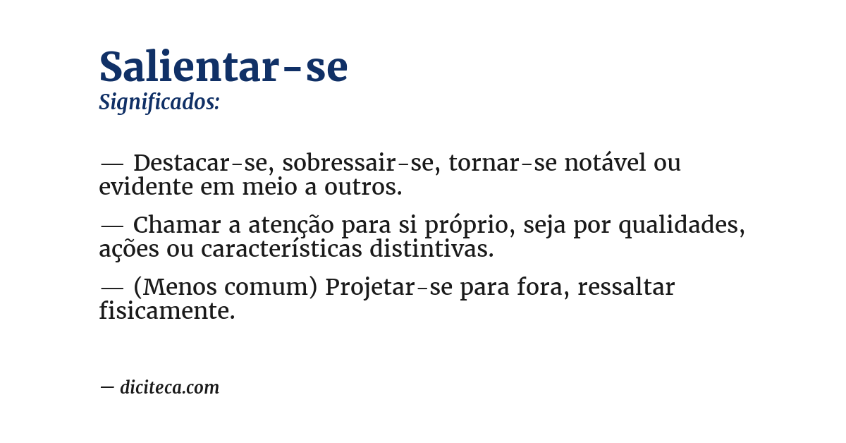 Significado de salientar-se