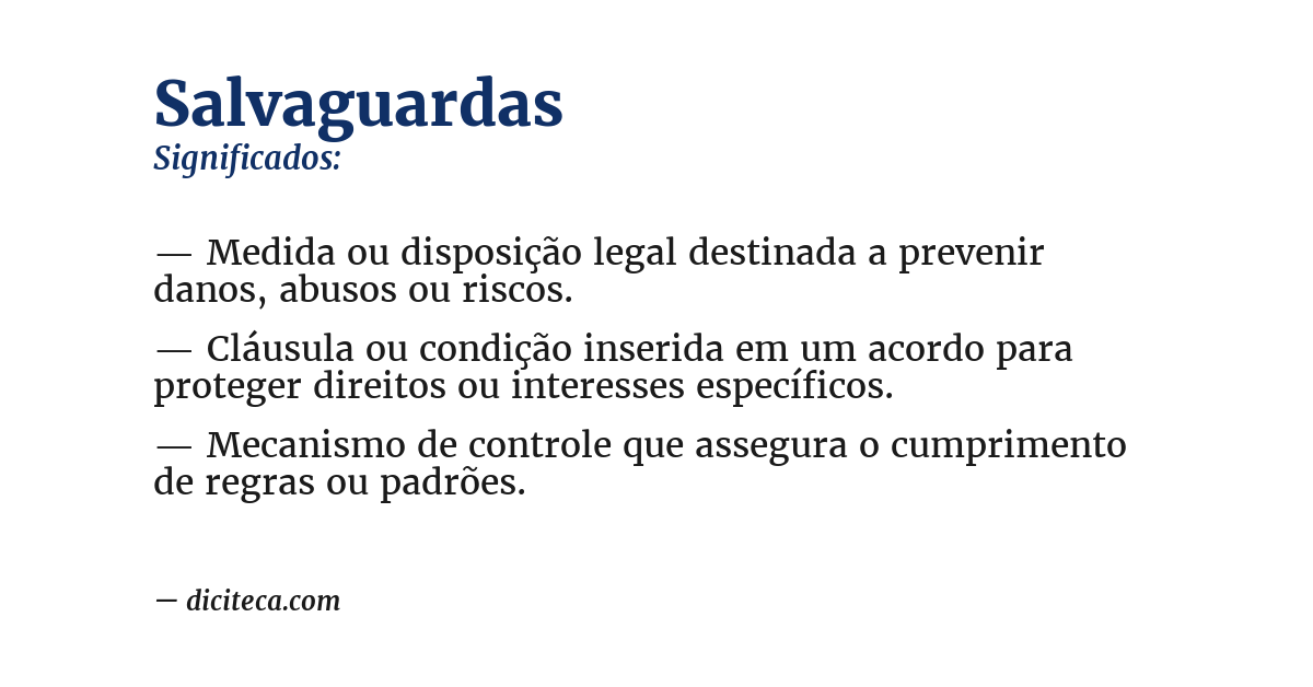 Significado de salvaguardas