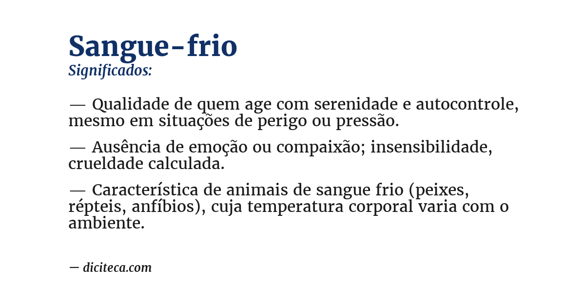 Significado de sangue-frio