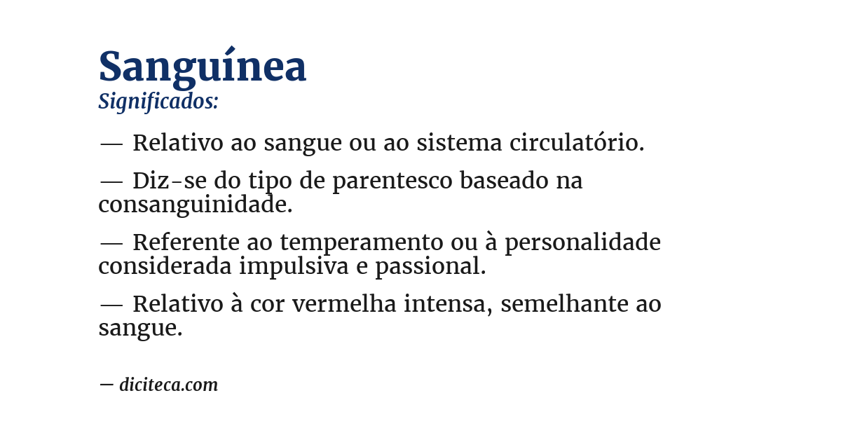 Significado de sanguínea