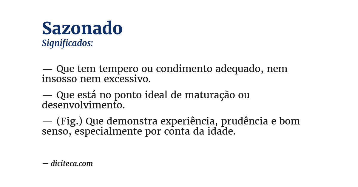 Significado de sazonado