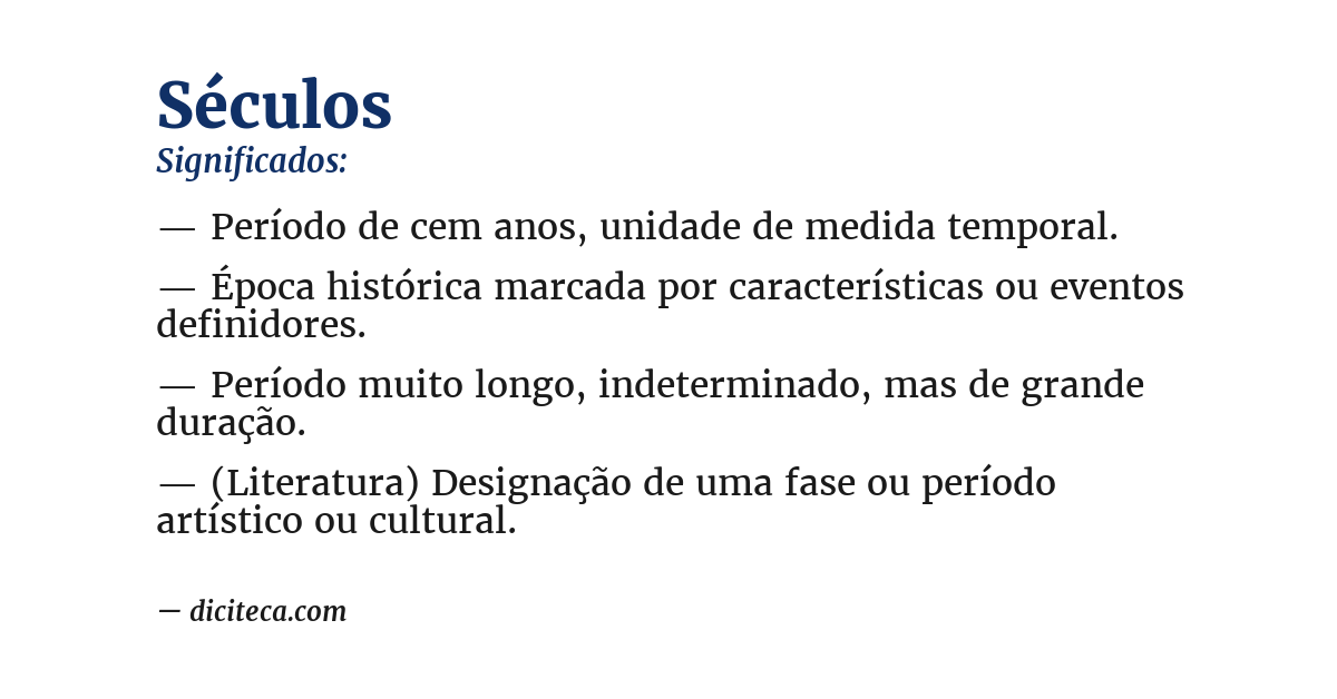 Significado de séculos