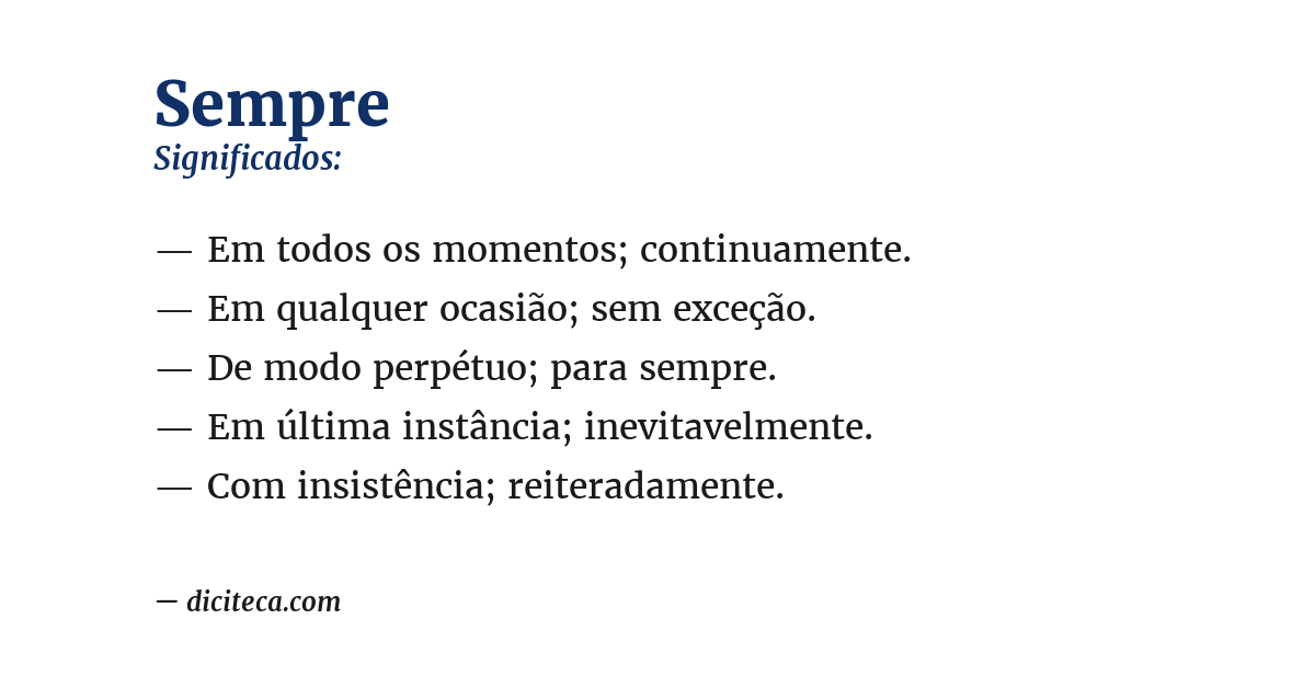 Significado de sempre