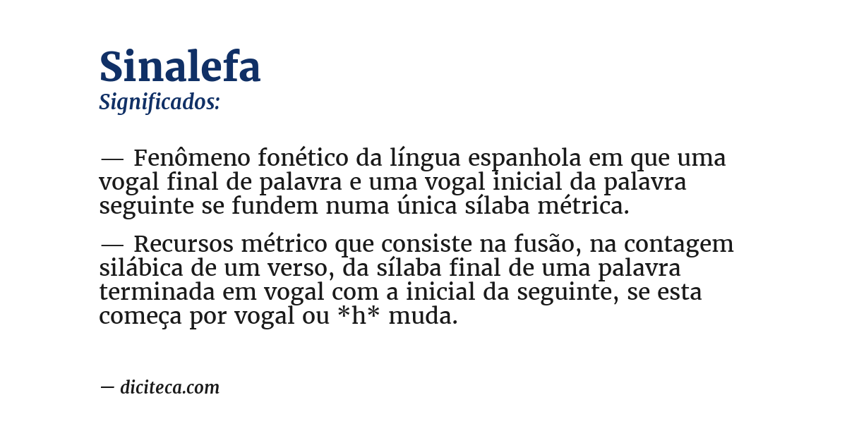 Significado de sinalefa