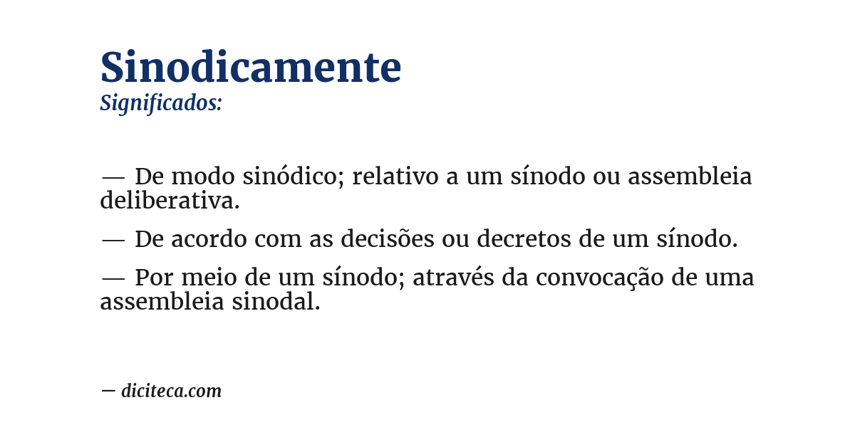 Significado de sinodicamente