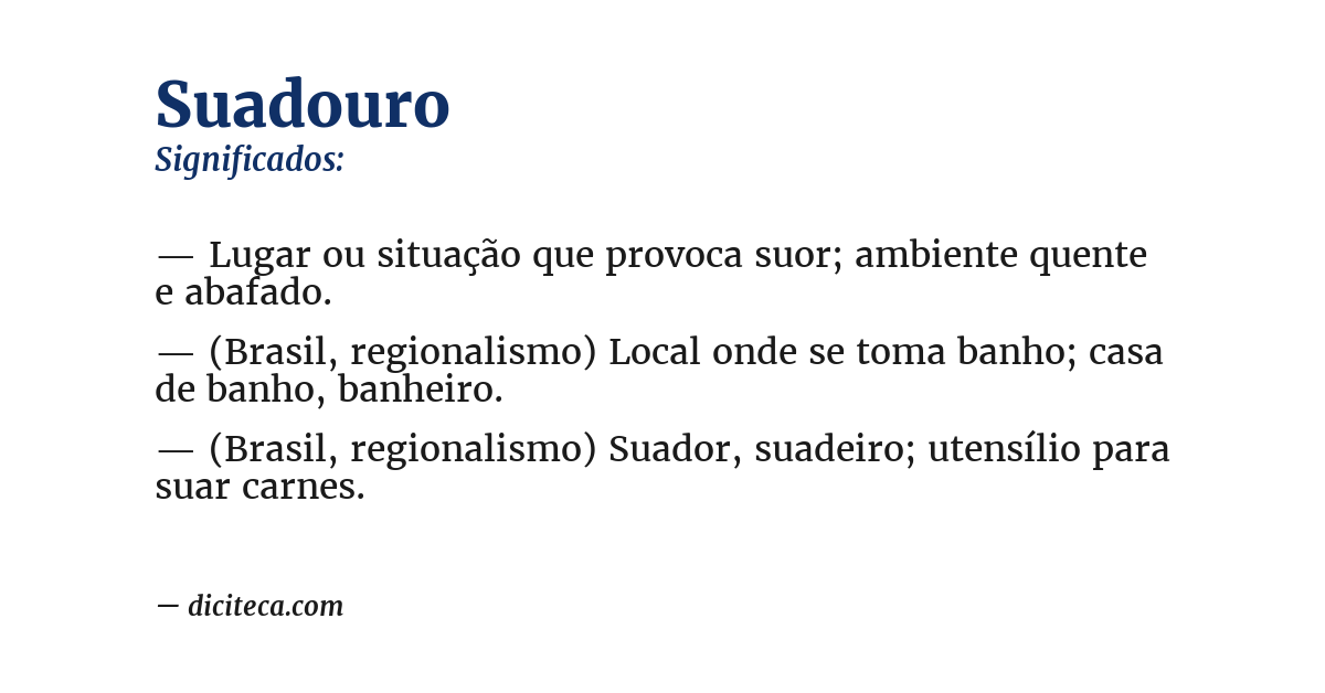 Significado de suadouro