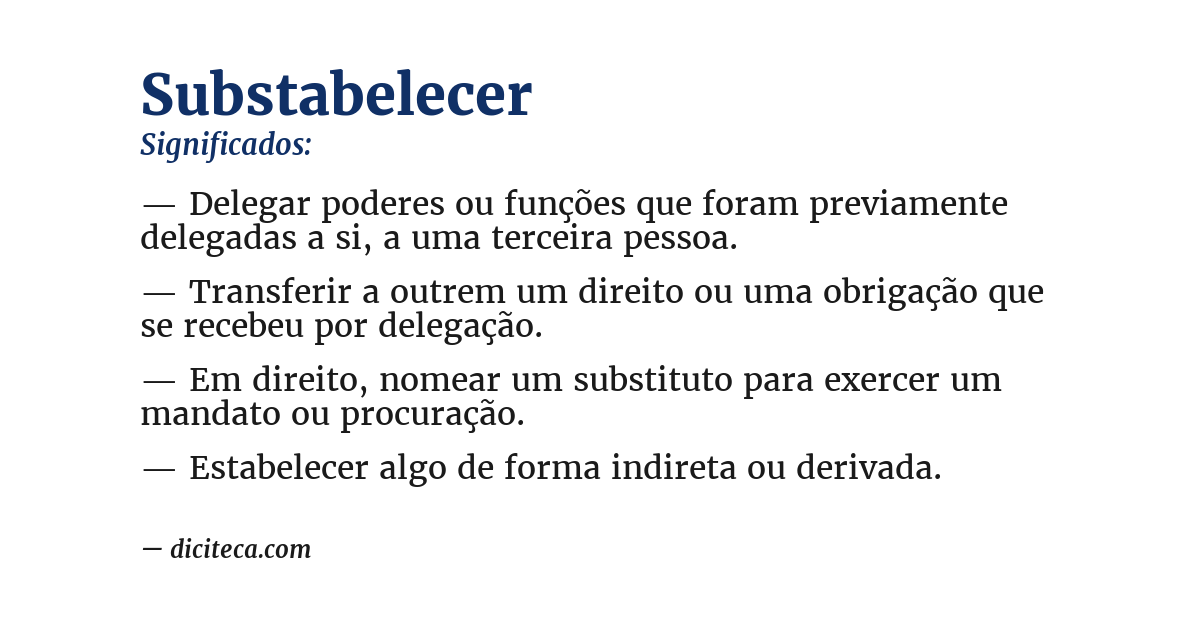 Significado de substabelecer
