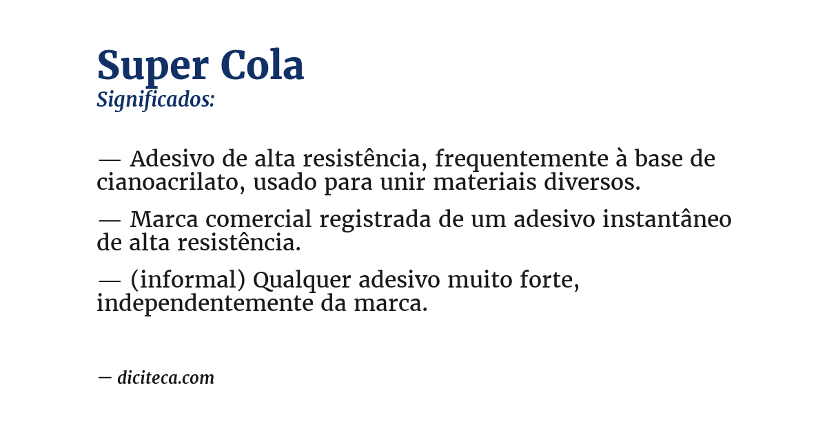 Significado de super cola