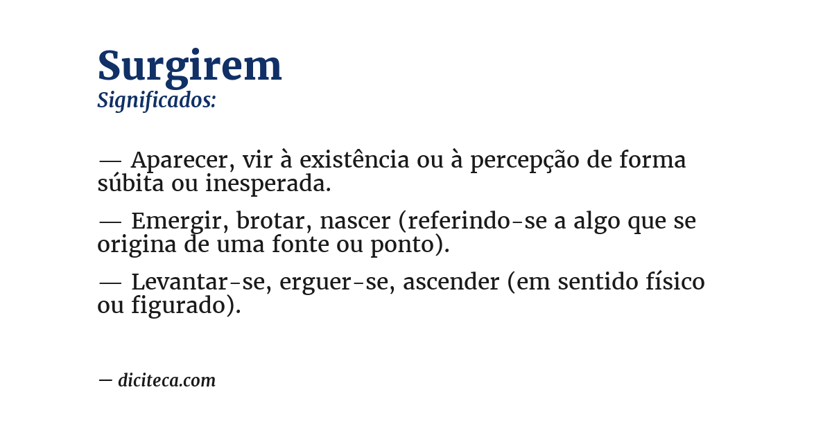 Significado de surgirem