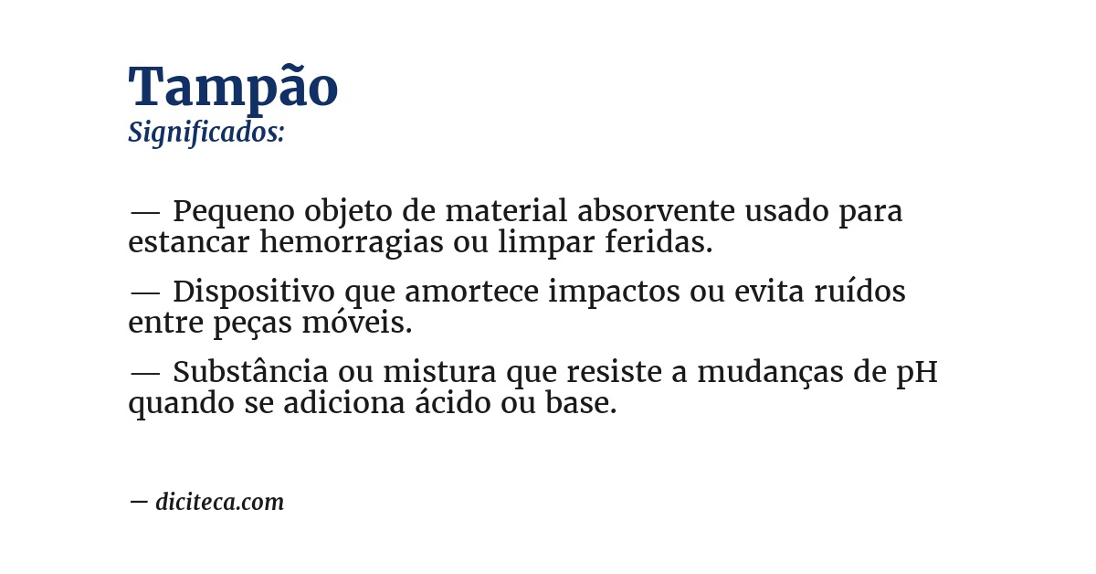 Significado de tampão