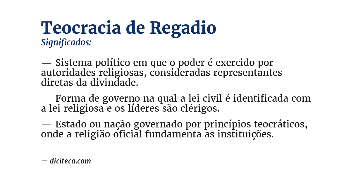 Significado de teocracia de regadio