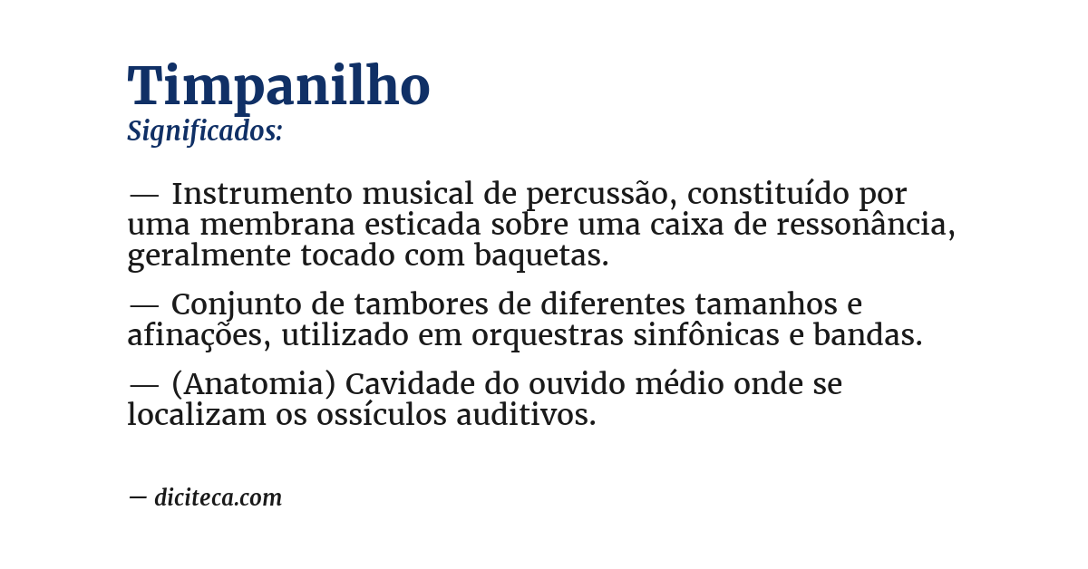 Significado de timpanilho