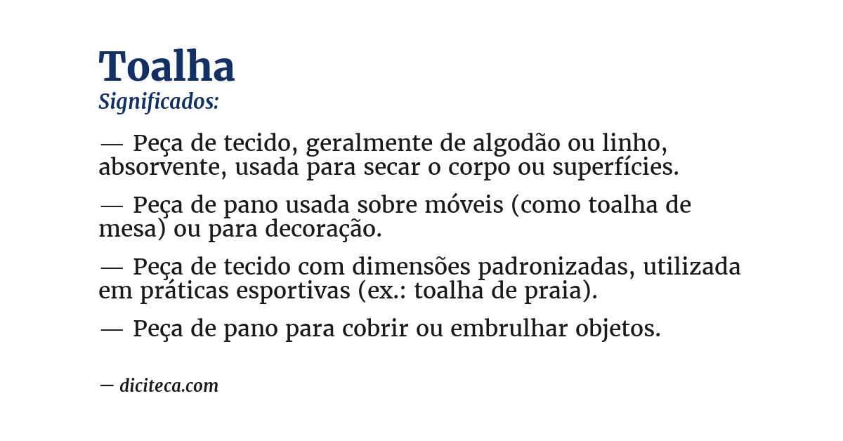 Significado de toalha