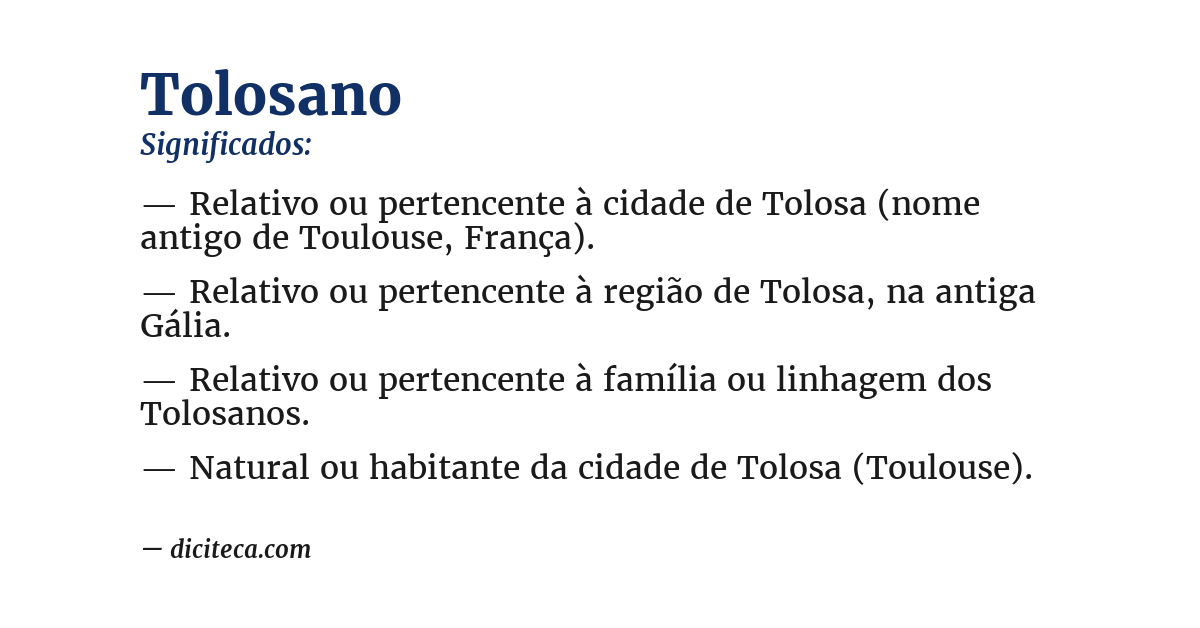 Significado de tolosano