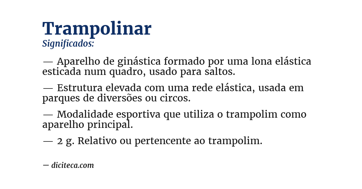 Significado de trampolinar
