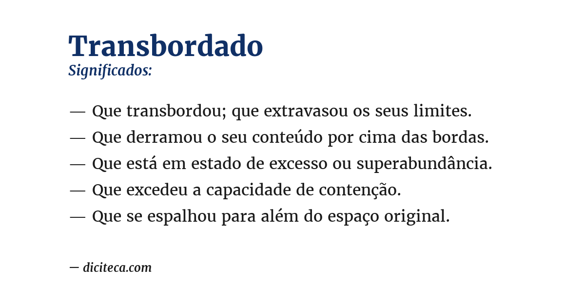 Significado de transbordado