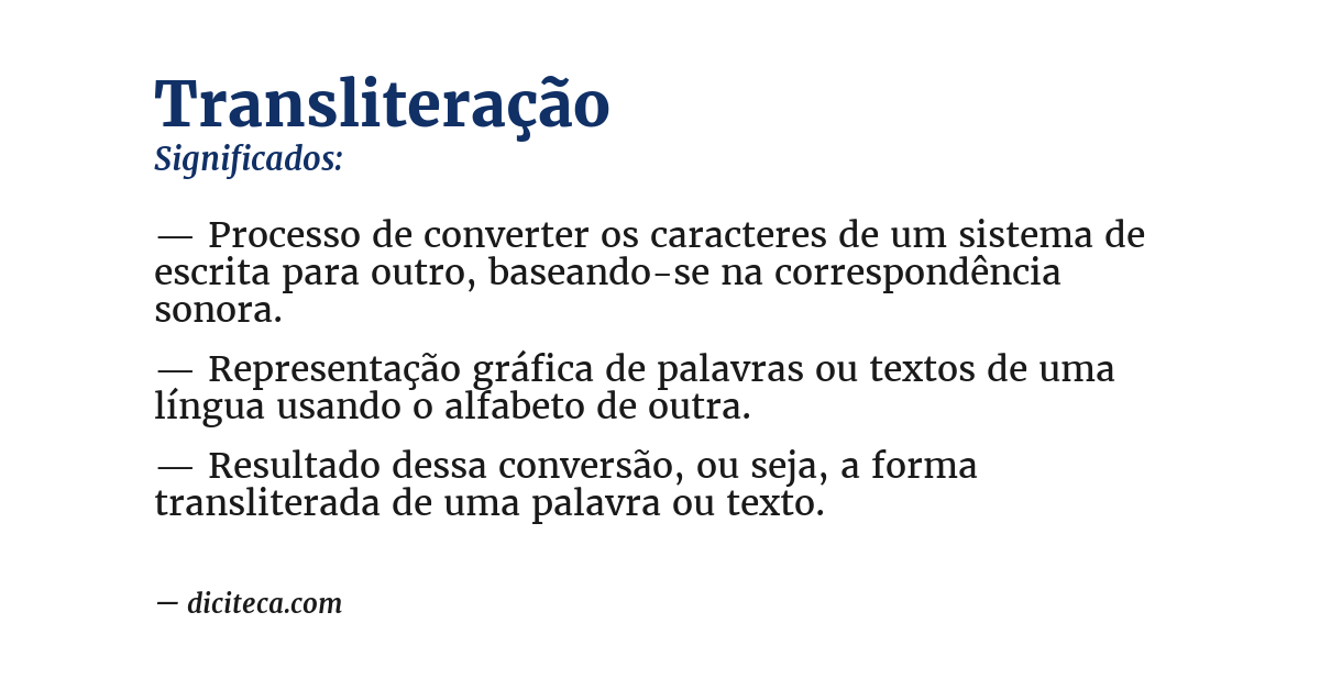 Significado de transliteração