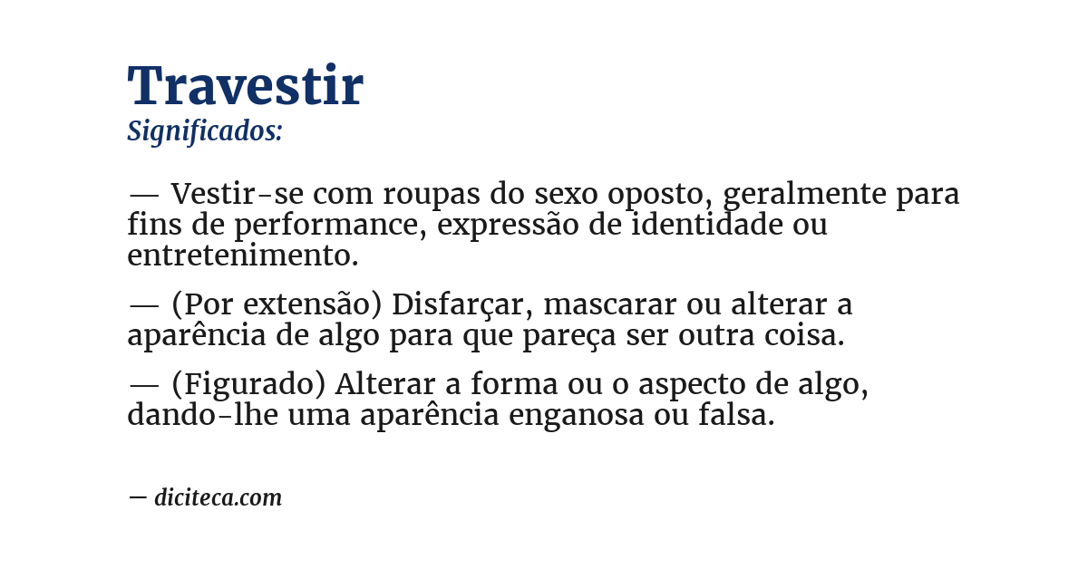 Significado de travestir