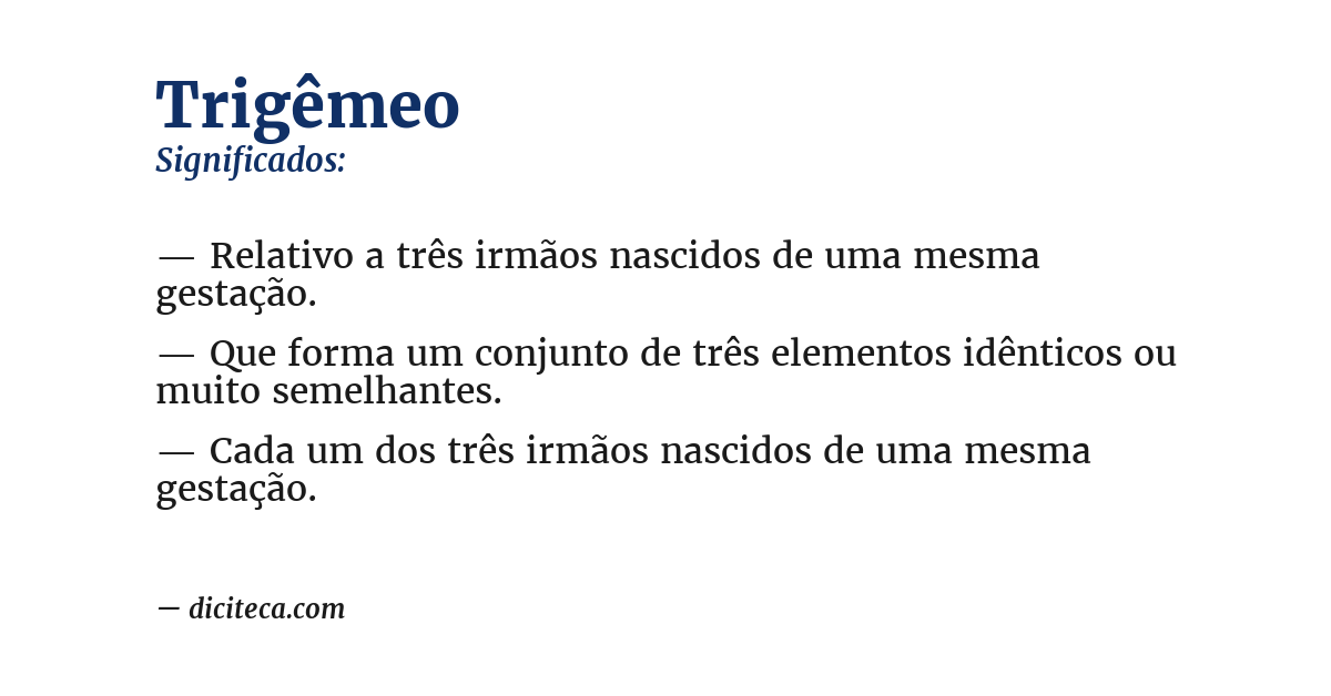 Significado de trigêmeo